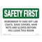Signmission OSHA, Remember To Take Off Lab Coats Shoe Covers, 10in X 7in Rigid Plastic, 10" W, 7" H, Landscape OS-SF-P-710-L-10708 - alternate 1
